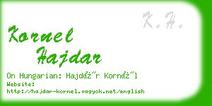 kornel hajdar business card